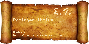 Rozinger Ibolya névjegykártya