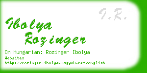 ibolya rozinger business card